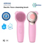 Electric Face Cleansing Brush Waterproof Sonic Vibration with Red & Blue LED Lighting