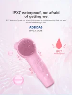 Electric Face Cleansing Brush Waterproof Sonic Vibration with Red & Blue LED Lighting - Image 2