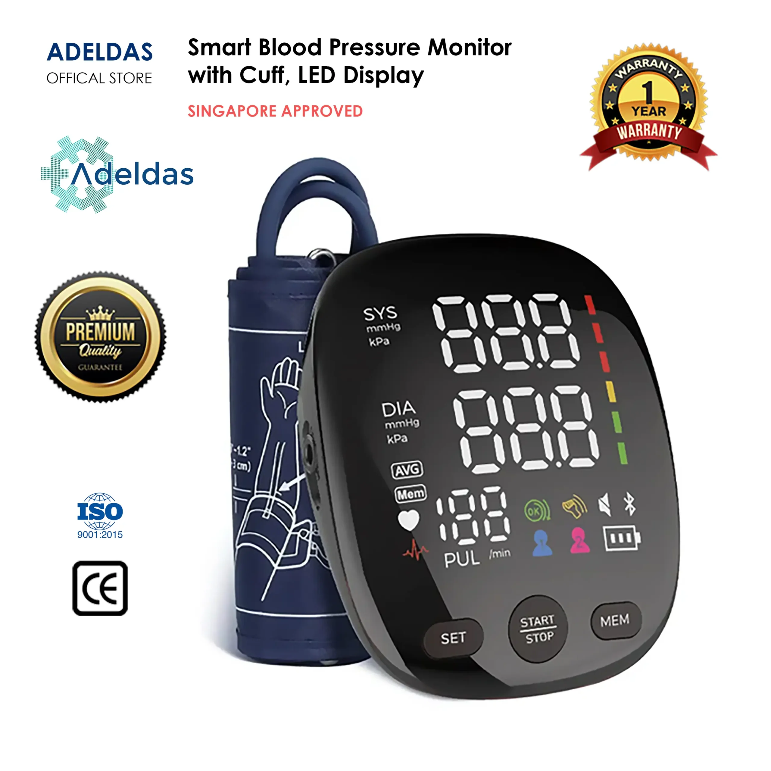 Smart Blood Pressure Monitor and Intelligent digital heart rate monitor 01 Blood Pressure Monitor Singapore | Digital BP Machine - Image 1