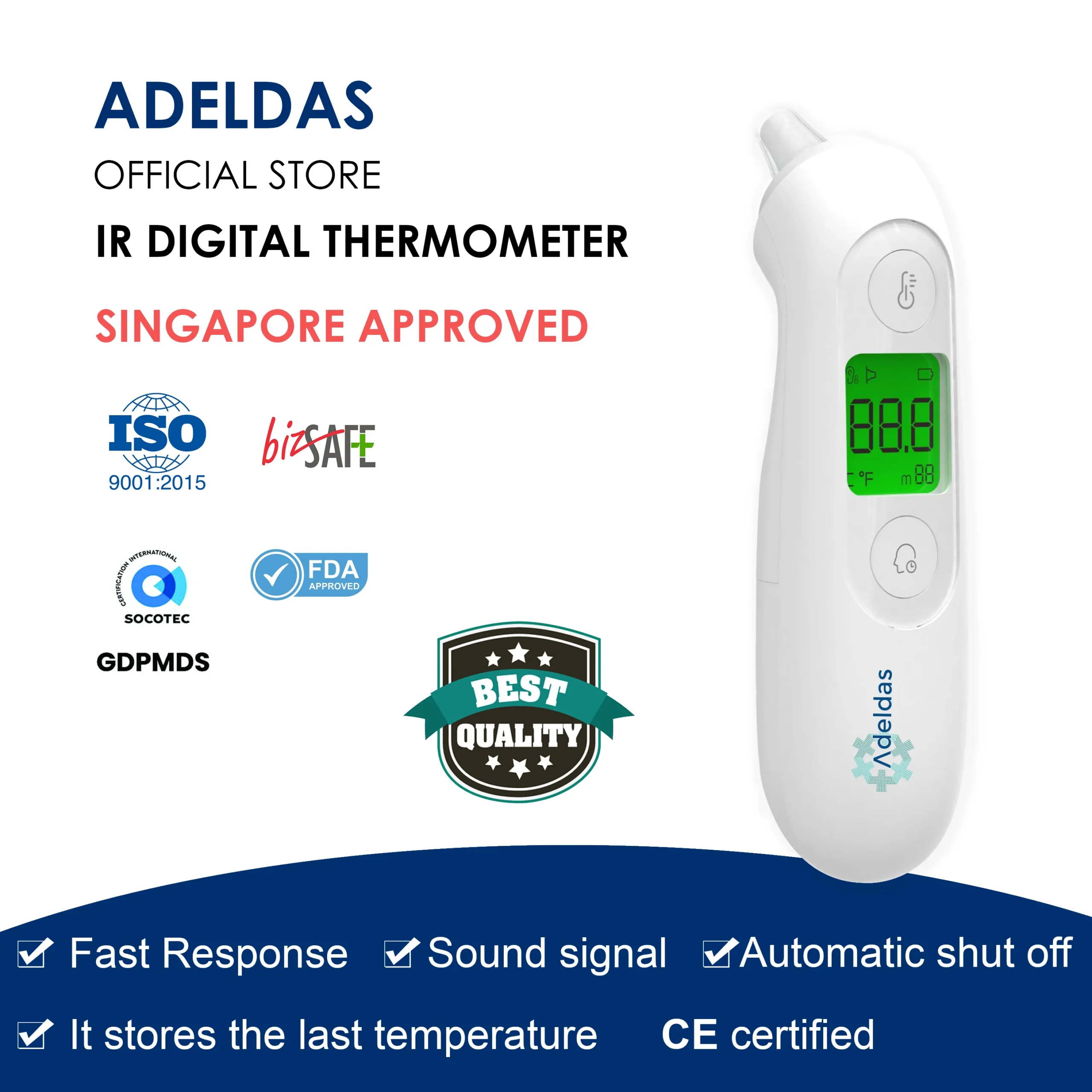 adeldas-ir-thermometer -1 Digital Infrared Ear & Forehead Thermometer for Adults and Babies - Image 1